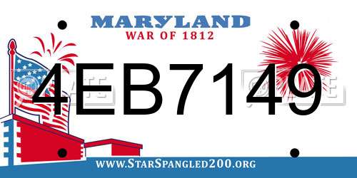 4EB7149 Maryland License Plate