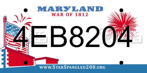 4EB8204 Maryland License Plate