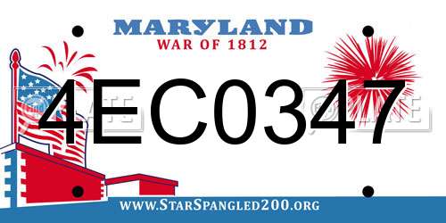 4EC0347 Maryland License Plate