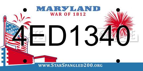 4ED1340 Maryland License Plate