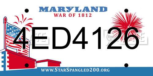 4ED4126 Maryland License Plate