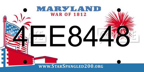 4EE8448 Maryland License Plate