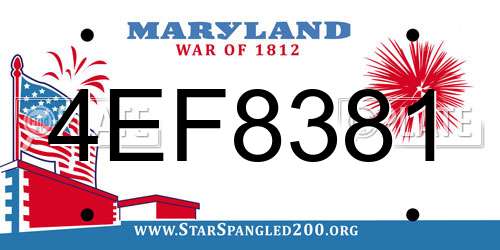 4EF8381 Maryland License Plate
