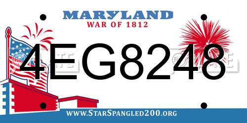 4EG8248 Maryland License Plate