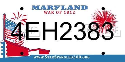 4EH2383 Maryland License Plate
