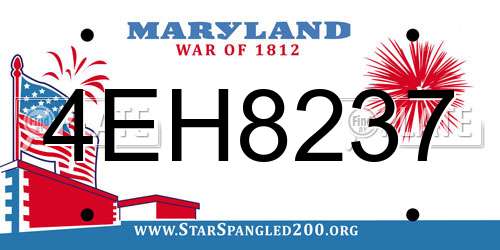 4EH8237 Maryland License Plate