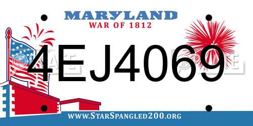 4EJ4069 Maryland License Plate