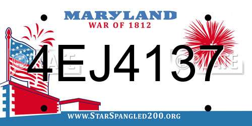 4EJ4137 Maryland License Plate