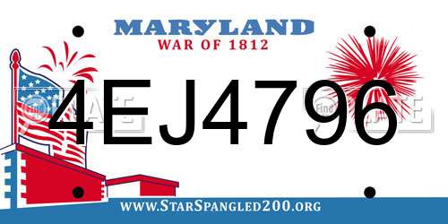 4EJ4796 Maryland License Plate
