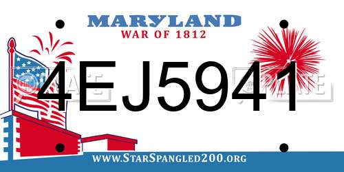 4EJ5941 Maryland License Plate