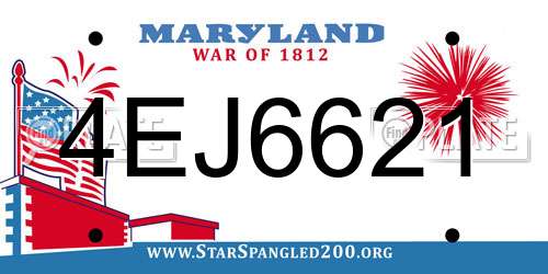 4EJ6621 Maryland License Plate