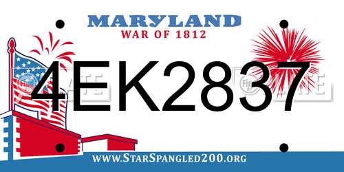 4EK2837 Maryland License Plate