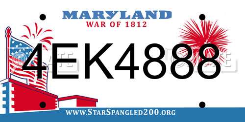 4EK4888 Maryland License Plate
