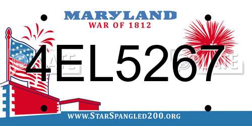 4EL5267 Maryland License Plate