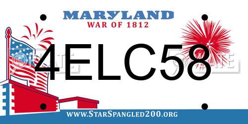 4ELC58 Maryland License Plate
