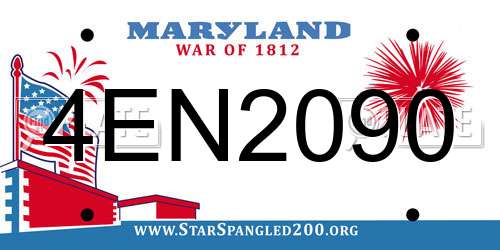 4EN2090 Maryland License Plate