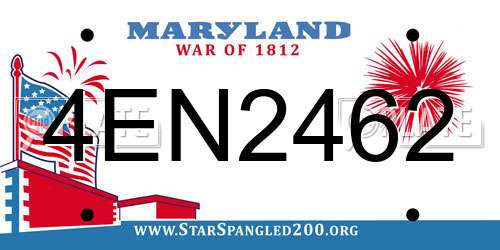 4EN2462 Maryland License Plate
