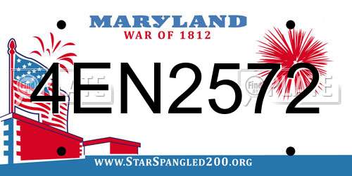 4EN2572 Maryland License Plate