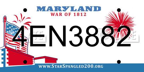 4EN3882 Maryland License Plate