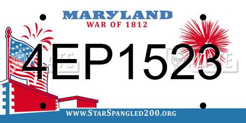 4EP1523 Maryland License Plate