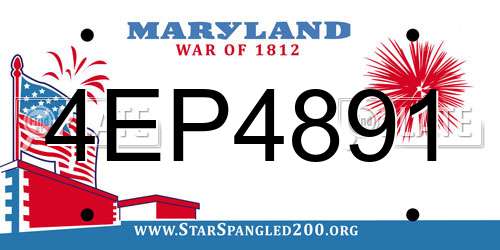 4EP4891 Maryland License Plate