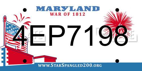 4EP7198 Maryland License Plate