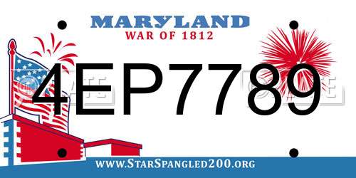4EP7789 Maryland License Plate