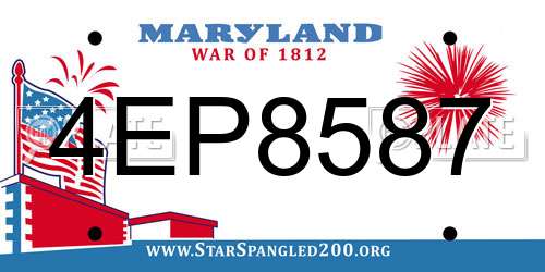 4EP8587 Maryland License Plate