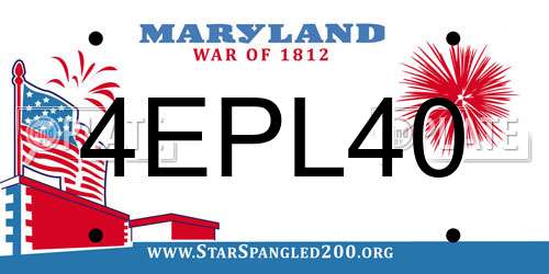 4EPL40 Maryland License Plate