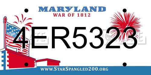 4ER5323 Maryland License Plate