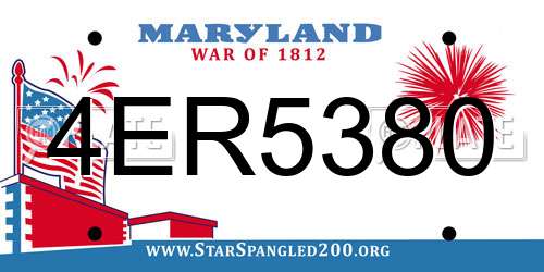 4ER5380 Maryland License Plate