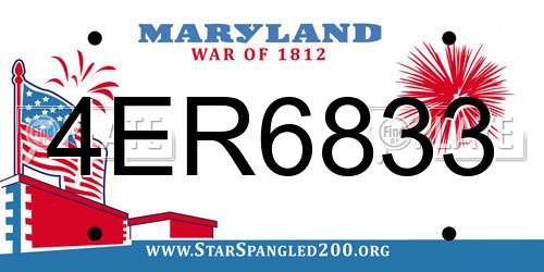 4ER6833 Maryland License Plate