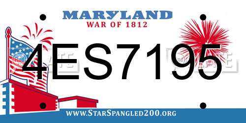 4ES7195 Maryland License Plate