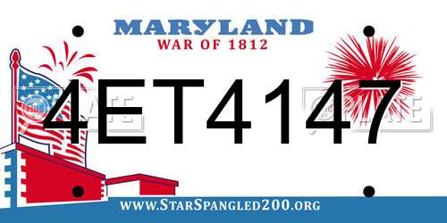 4ET4147 Maryland License Plate