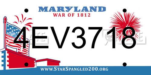 4EV3718 Maryland License Plate