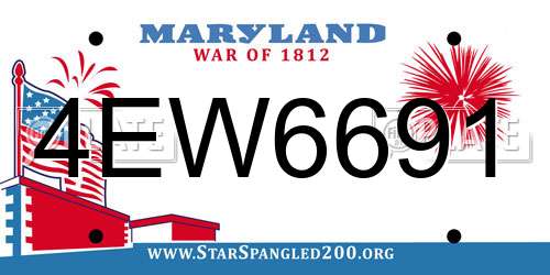 4EW6691 Maryland License Plate