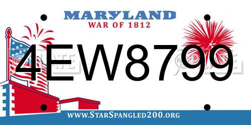 4EW8799 Maryland License Plate