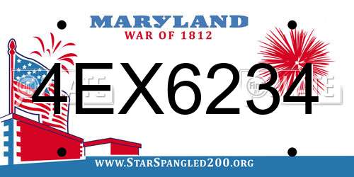 4EX6234 Maryland License Plate