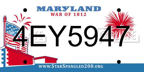 4EY5947 Maryland License Plate