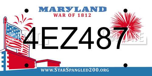 4EZ487 Maryland License Plate