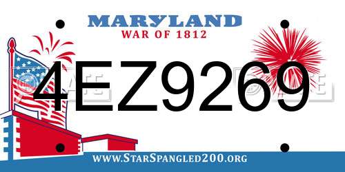 4EZ9269 Maryland License Plate