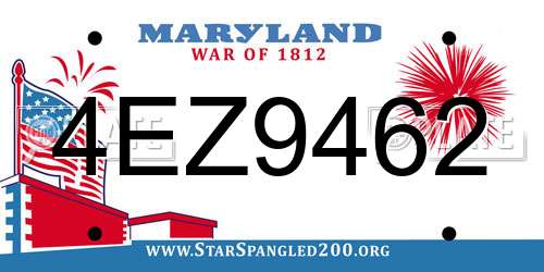 4EZ9462 Maryland License Plate