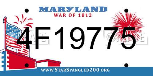 4F19775 Maryland License Plate