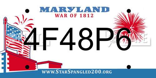 4F48P6 Maryland License Plate
