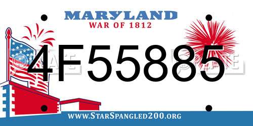 4F55885 Maryland License Plate