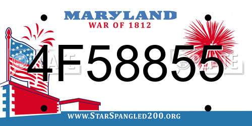 4F58855 Maryland License Plate