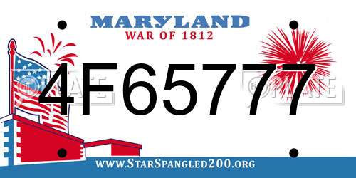 4F65777 Maryland License Plate
