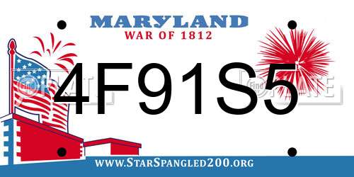 4F91S5 Maryland License Plate
