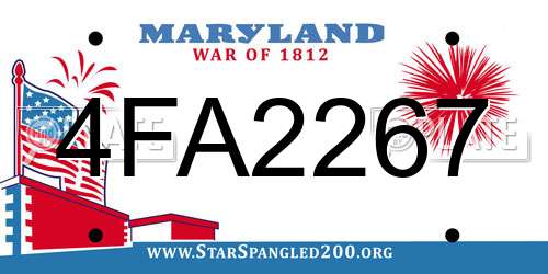 4FA2267 Maryland License Plate