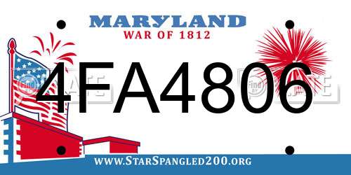 4FA4806 Maryland License Plate